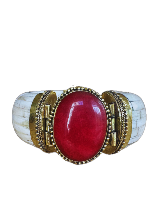 Signature Grayson Bangle Bracelet -  Garnet