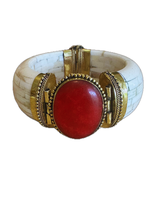 Signature Grayson Bangle Bracelet -  Garnet